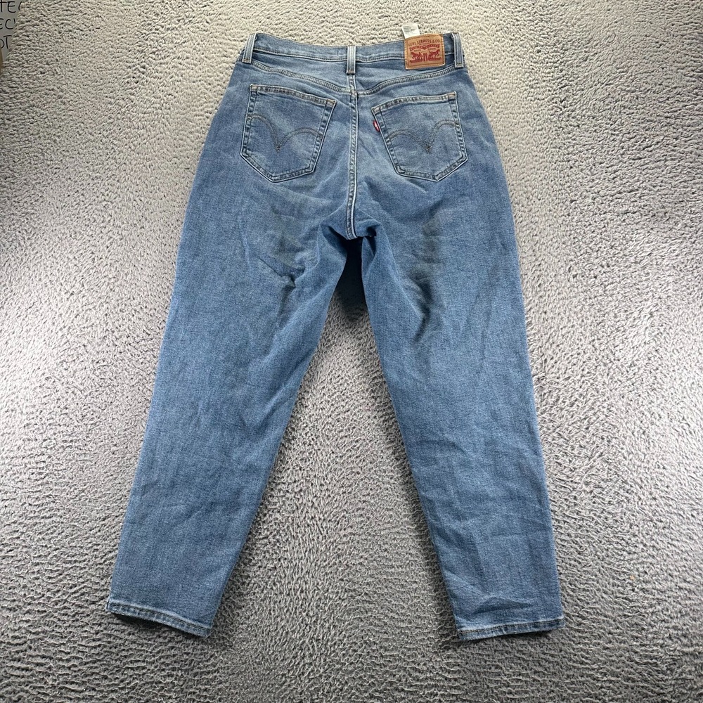 Levi's Jeans Womens 31x27 Blue Cotton Denim Mom Tapered Leg Workwear Stretch - Picture 7 of 12